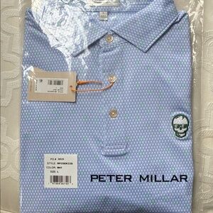 Peter Millar Light Blue and Green Polo Shirt